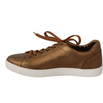 Dolce & Gabbana Gold Leather Mens Casual Sneakers MV2363-39