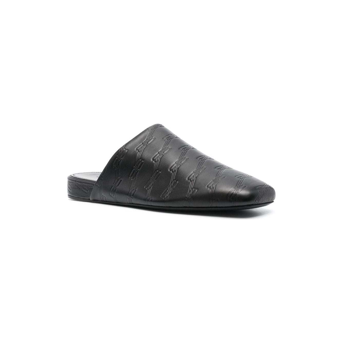 Balenciaga debossed-logo leather mules 743926WB7221000