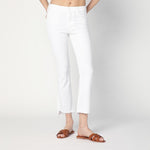 Mother The Insider Crop Step Fray jeans in white
