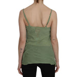PINK MEMORIES Green Silk Spaghetti Strap Tank Top Blouse TSH3441-42
