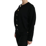 Dolce & Gabbana Black Button Embellished Cardigan Sweater TSH3861-40