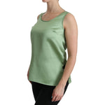 Dolce & Gabbana Green Sleeveless 100% Silk Top Tank Blouse TSH3874-36