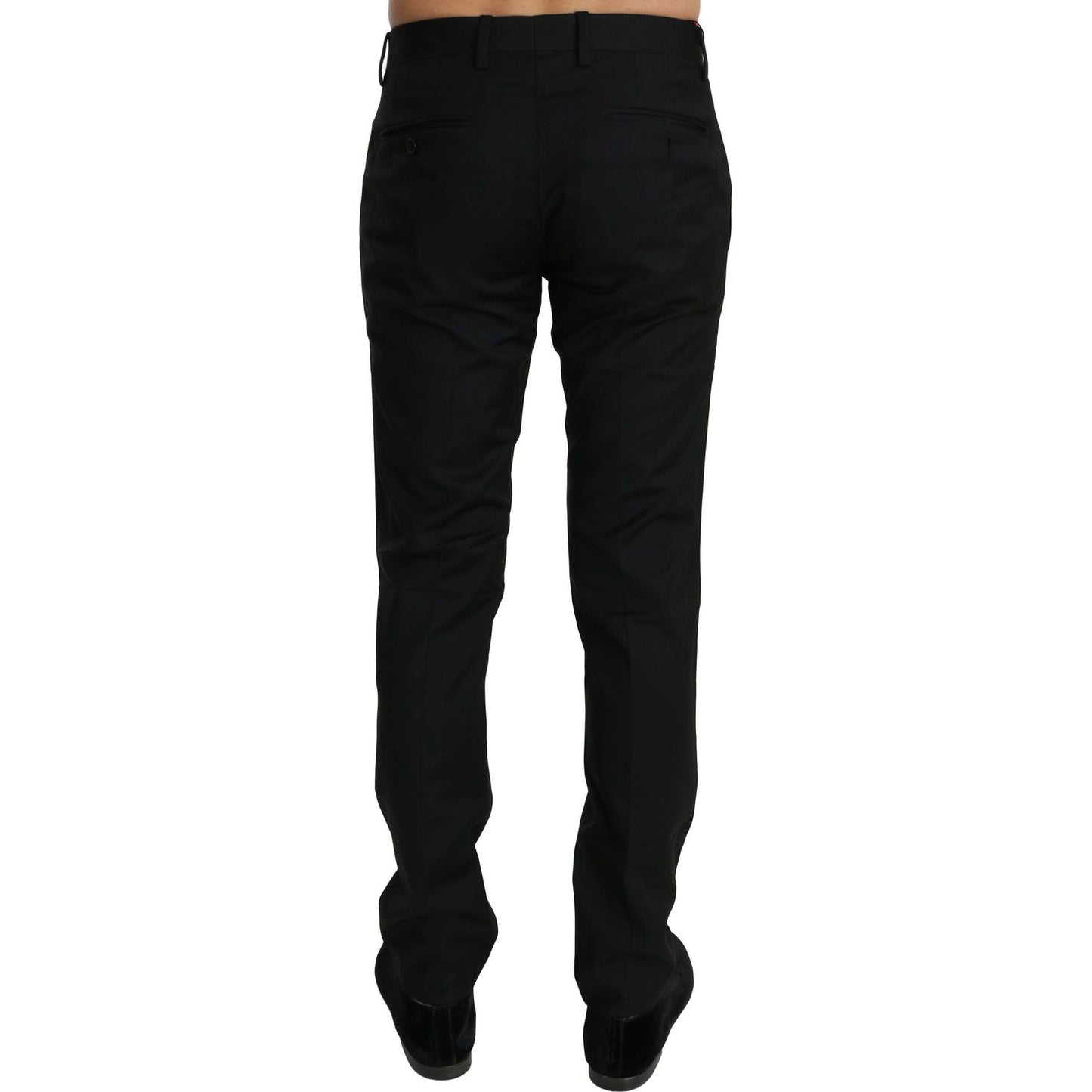 Dolce & Gabbana Black Dress Formal Trouser Mens Wool Pants PAN70765-XS