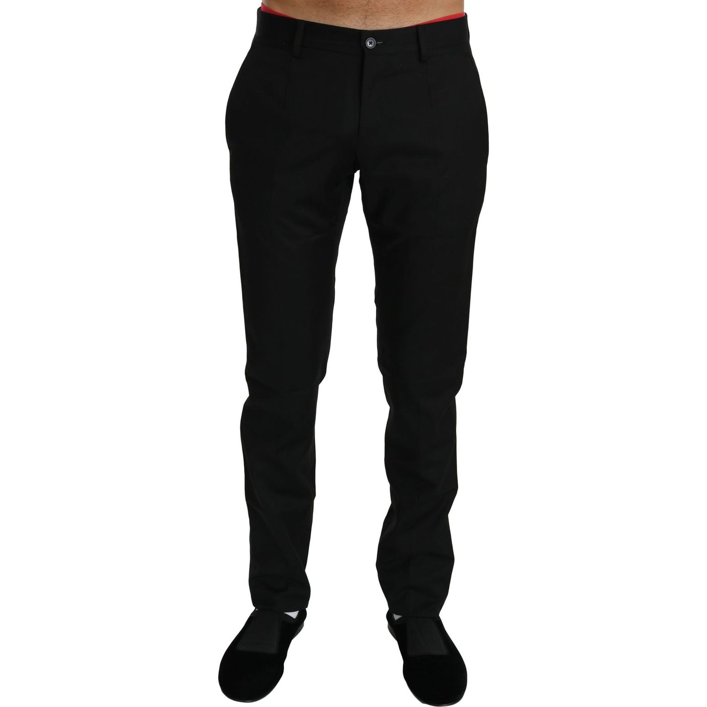 Dolce & Gabbana Black Dress Formal Trouser Mens Wool Pants PAN70765-XS