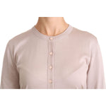 Dolce & Gabbana Silk Pink Long Sleeve Lace Top Sweater TSH4251-44