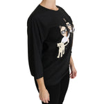 Dolce & Gabbana Black #dgfamily Top T-shirt Silk Blouse TSH4271-36