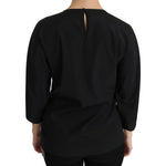 Dolce & Gabbana Black #dgfamily Top T-shirt Silk Blouse TSH4271-36