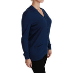 Dolce & Gabbana Blue Button Cardigan Virgin Wool Sweater TSH4441-36