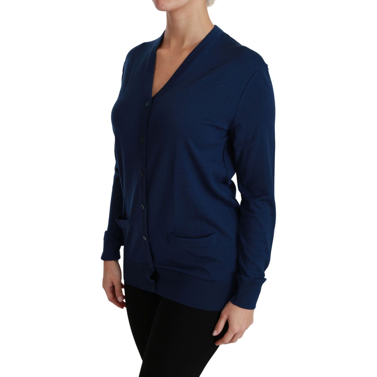 Dolce & Gabbana Blue Button Cardigan Virgin Wool Sweater TSH4441-36