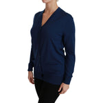 Dolce & Gabbana Blue Button Cardigan Virgin Wool Sweater TSH4441-36