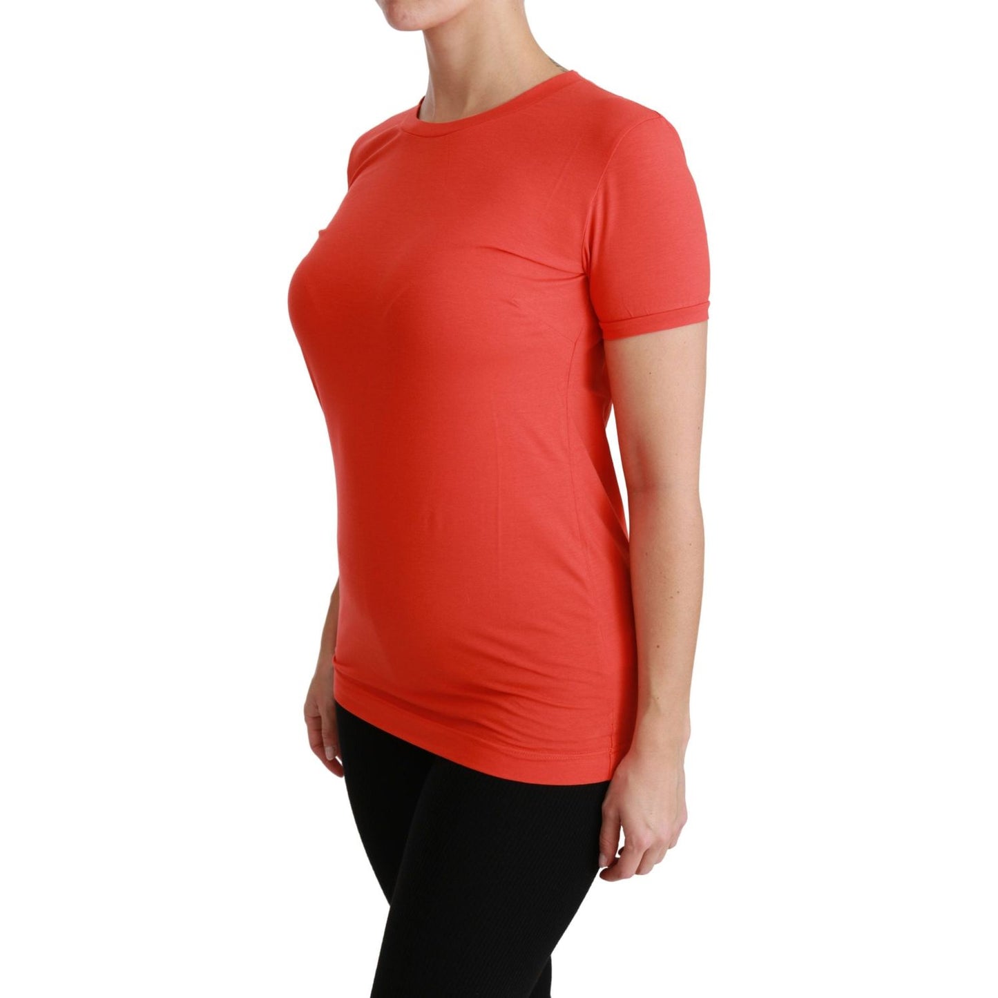 Dolce & Gabbana Red Crewneck Short Sleeve T-shirt Cotton Top TSH4429-36