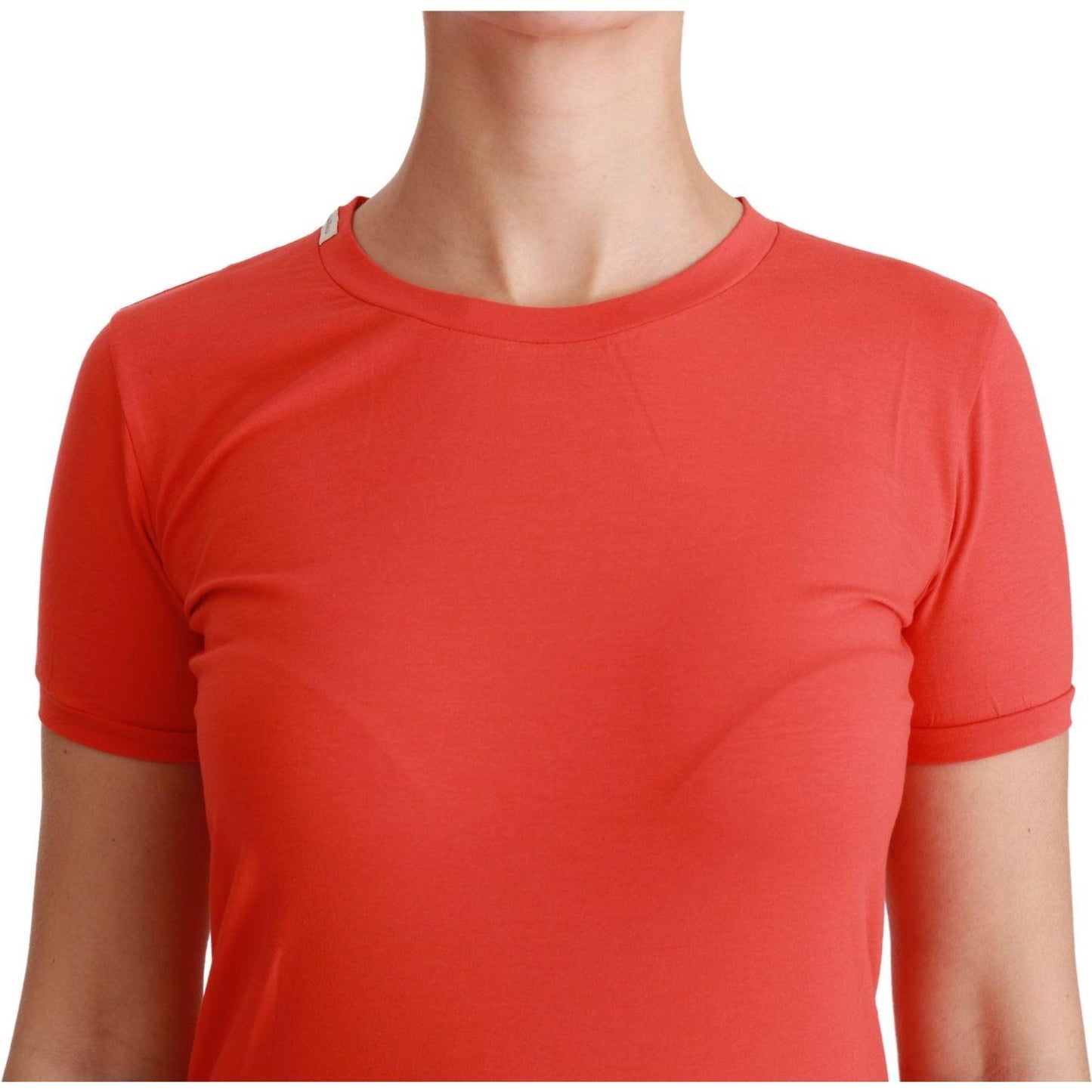 Dolce & Gabbana Red Crewneck Short Sleeve T-shirt Cotton Top TSH4429-36