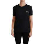 Dolce & Gabbana Blue Amore Patch Crewneck Cotton Top T-shirt TSH4437-38
