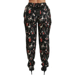 Dolce & Gabbana Black Silk Instrument Mid Waist Pants PAN70748-36