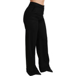 Dolce & Gabbana Black Wide Leg Flared Trouser Cashmere Pants PAN70835-38