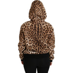 Dolce & Gabbana Brown Hooded Studded Ayers Leopard Sweater TSH4420-36