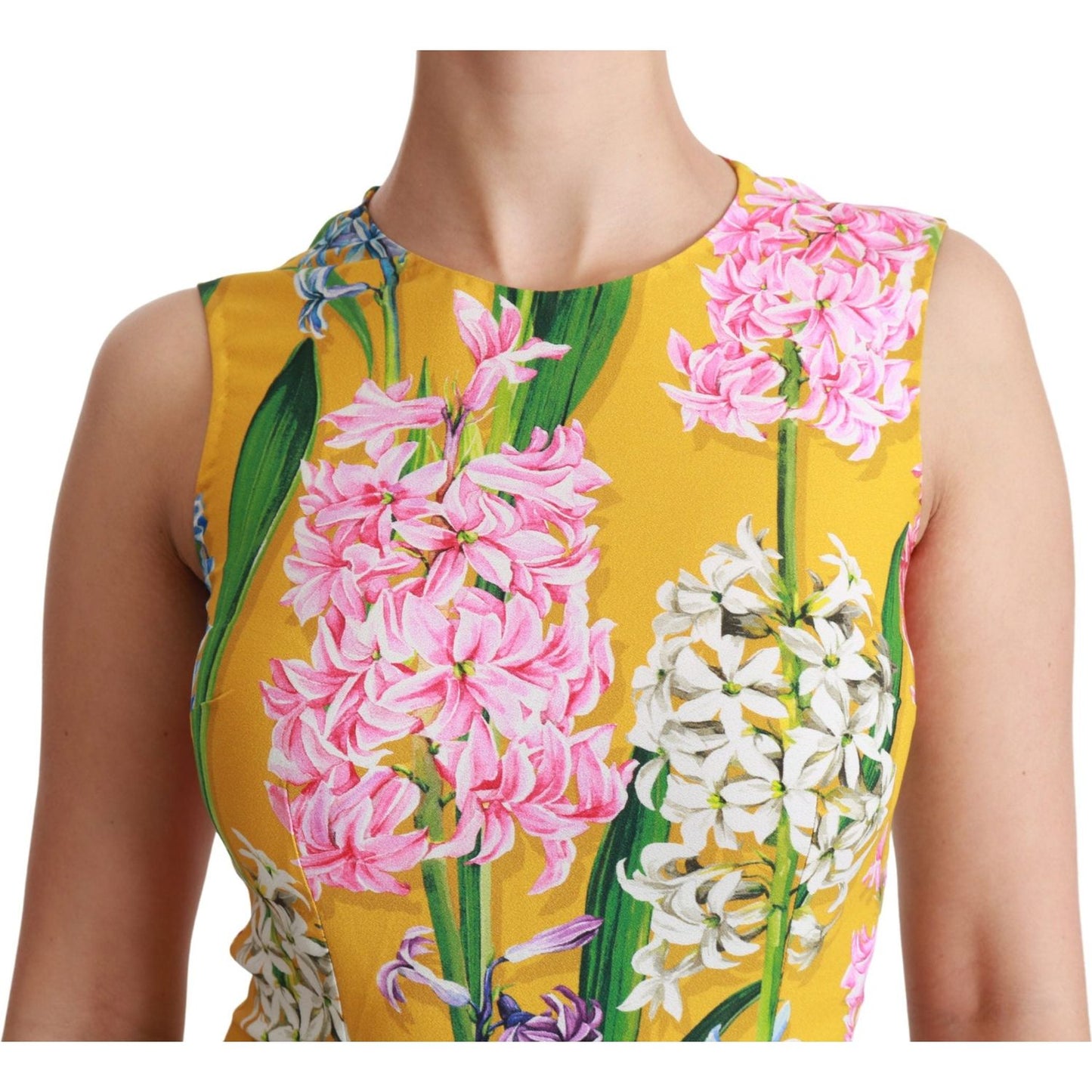 Dolce & Gabbana Yellow Floral Stretch Top Tank Blouse TSH4479-42