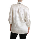 Dolce & Gabbana Beige 3/4 Sleeve Shirt Blouse Silk Top TSH4488-46