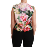 Dolce & Gabbana Multicolor Floral Sleeveless Waistcoat Top Vest TSH4501-40