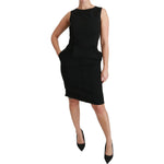 Dolce & Gabbana Black Sheath Stretch Formal Dress DR2165-48