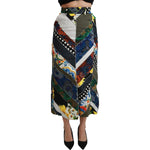 Dolce & Gabbana Multicolor Silk Geometric High Waist Maxi Skirt SKI1429-40
