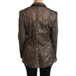 Dolce & Gabbana Elegant Gold Floral Lace Blazer Jacket Dolce & Gabbana Dark Slate Gray