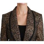 Dolce & Gabbana Elegant Gold Floral Lace Blazer Jacket Dolce & Gabbana Dark Slate Gray