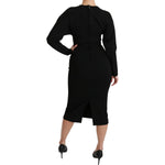 Dolce & Gabbana Black Bodycon Sheath Midi Stretch Dress DR2543-40