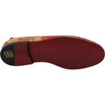 Dolce & Gabbana Red Gold Brocade Slippers Loafers Shoes MV2702-39