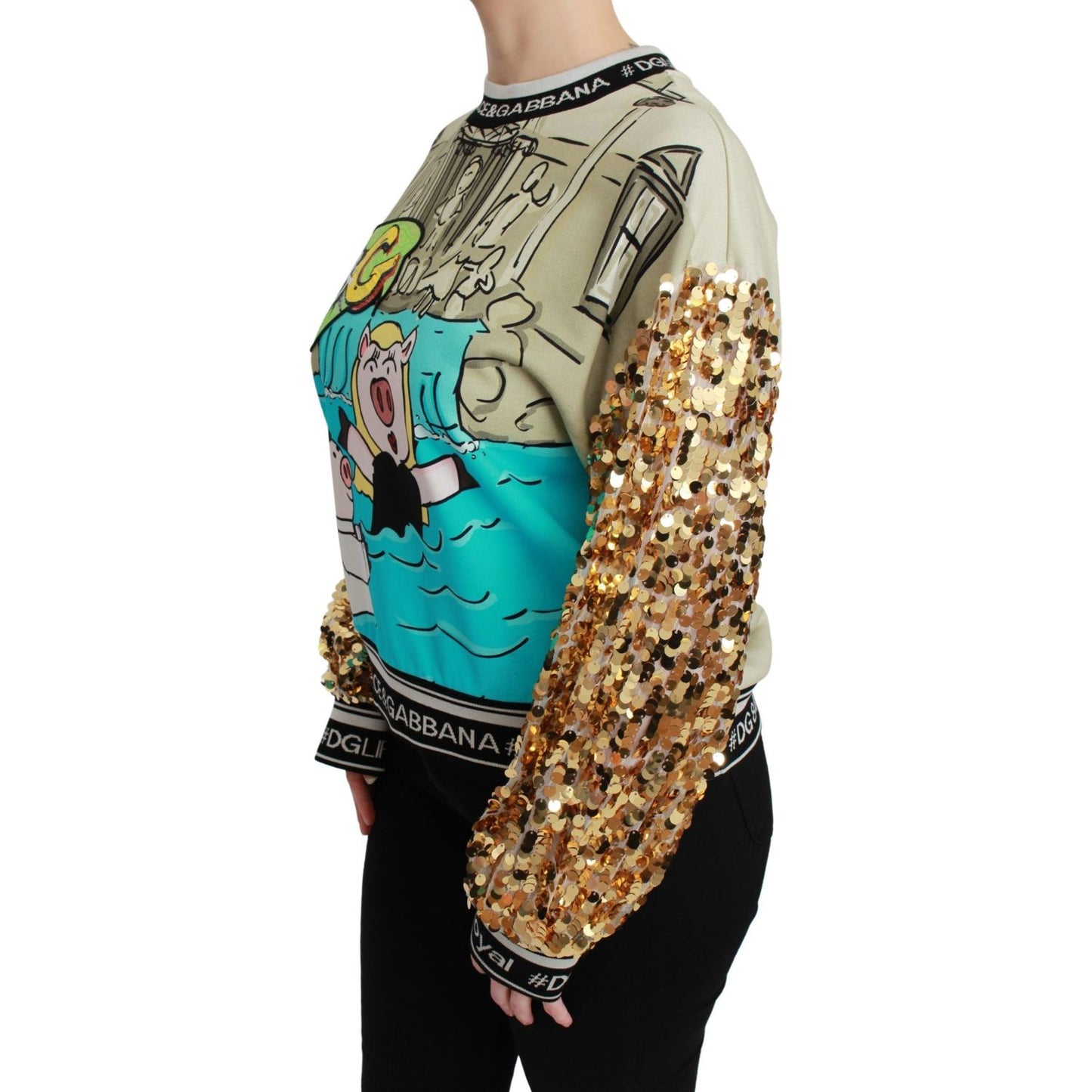 Dolce & Gabbana Year of the Pig Sequined Top Sweater TSH4667-36