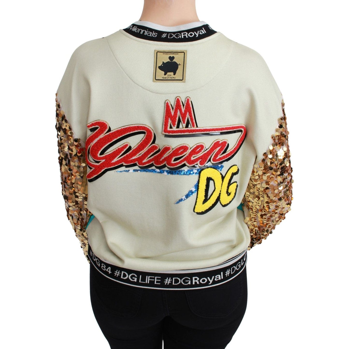 Dolce & Gabbana Year of the Pig Sequined Top Sweater TSH4667-36