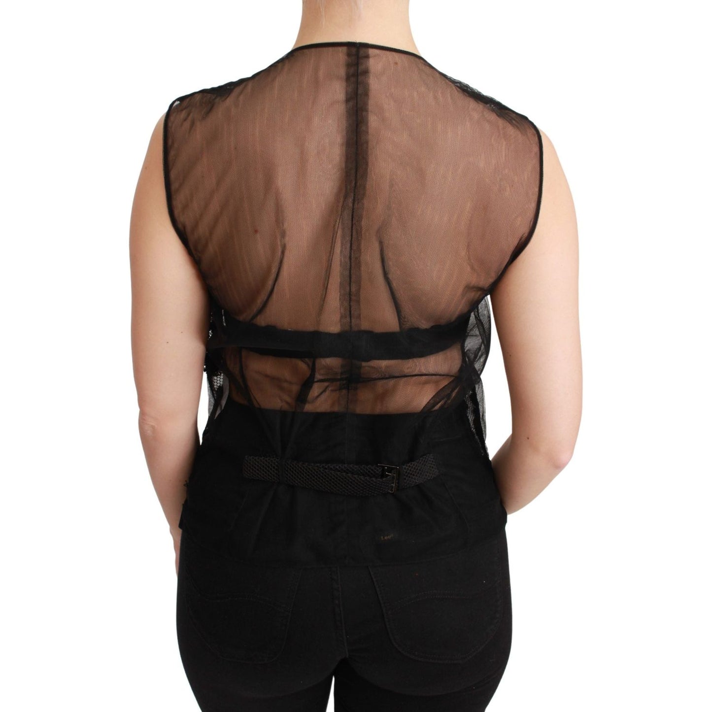 Dolce & Gabbana Black Floral Brocade Top Gilet Waistcoat TSH4659-40
