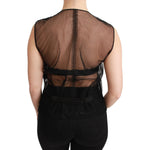 Dolce & Gabbana Black Floral Brocade Top Gilet Waistcoat TSH4659-40