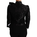 Dolce & Gabbana Exquisite Floral Jacquard Corset Blazer Coats & Jackets Dolce & Gabbana Black
