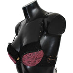 Roberto Cavalli Black Pink Lace Push Up Bra Underwear BIK735-IT1