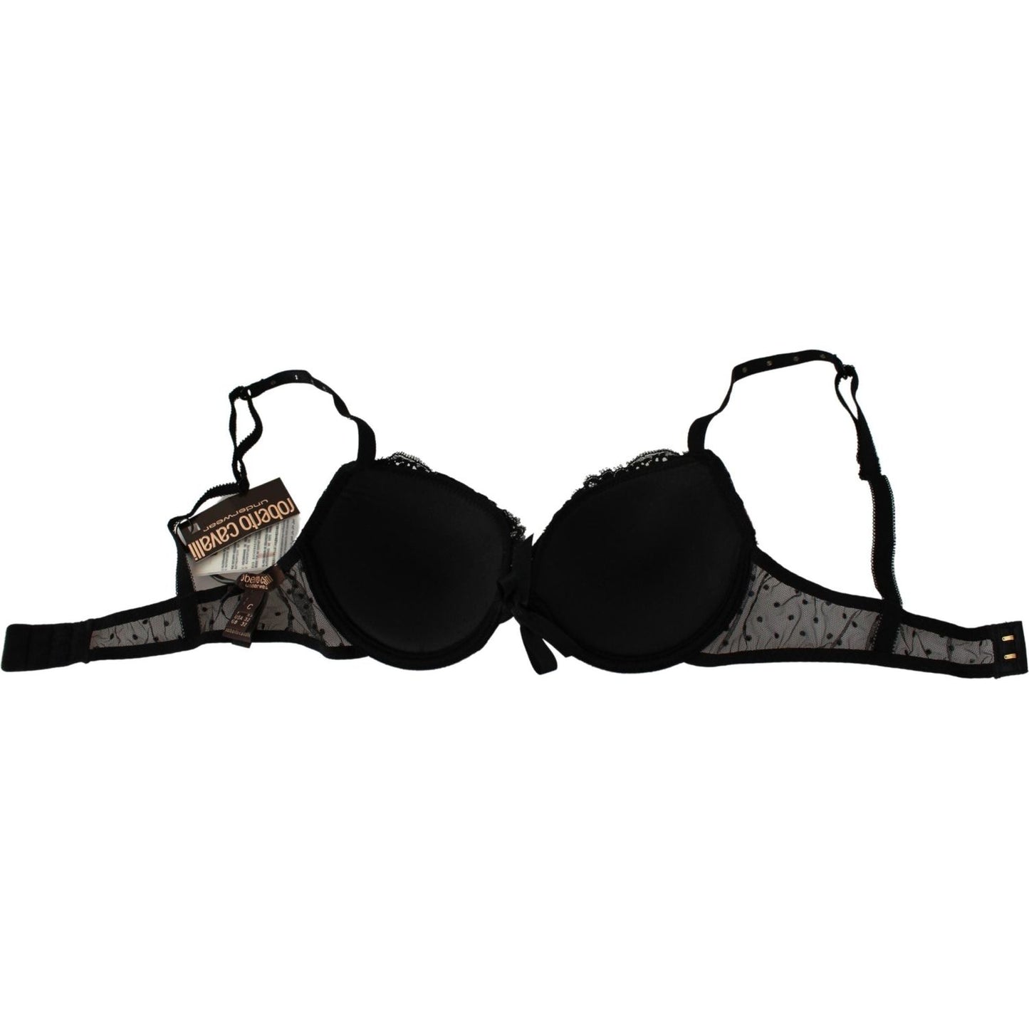 Roberto Cavalli Black Pink Lace Push Up Bra Underwear BIK735-IT1