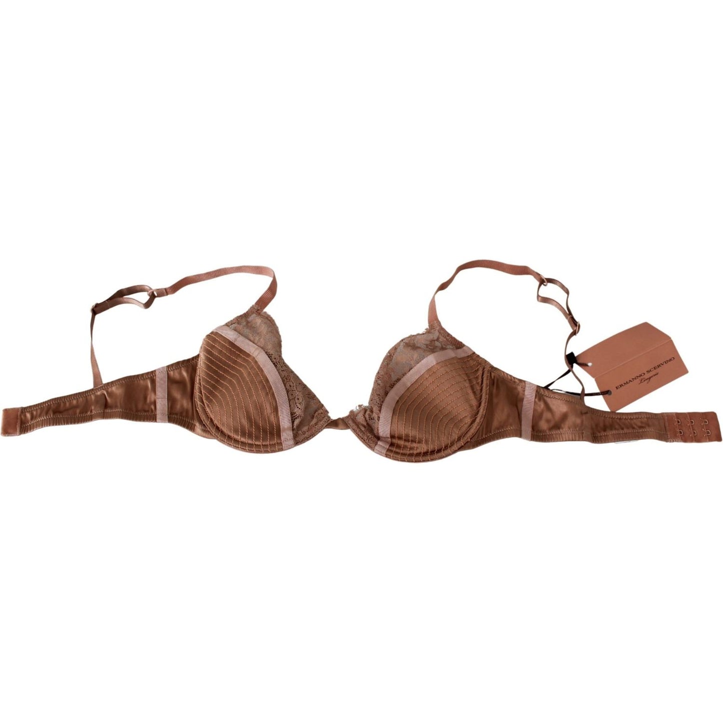 Ermanno Scervino Nude Lace Push Up Silk Underwear BIK738-It2