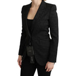 Dolce & Gabbana Black Brocade Single Breasted Blazer Jacket KOS1794-36