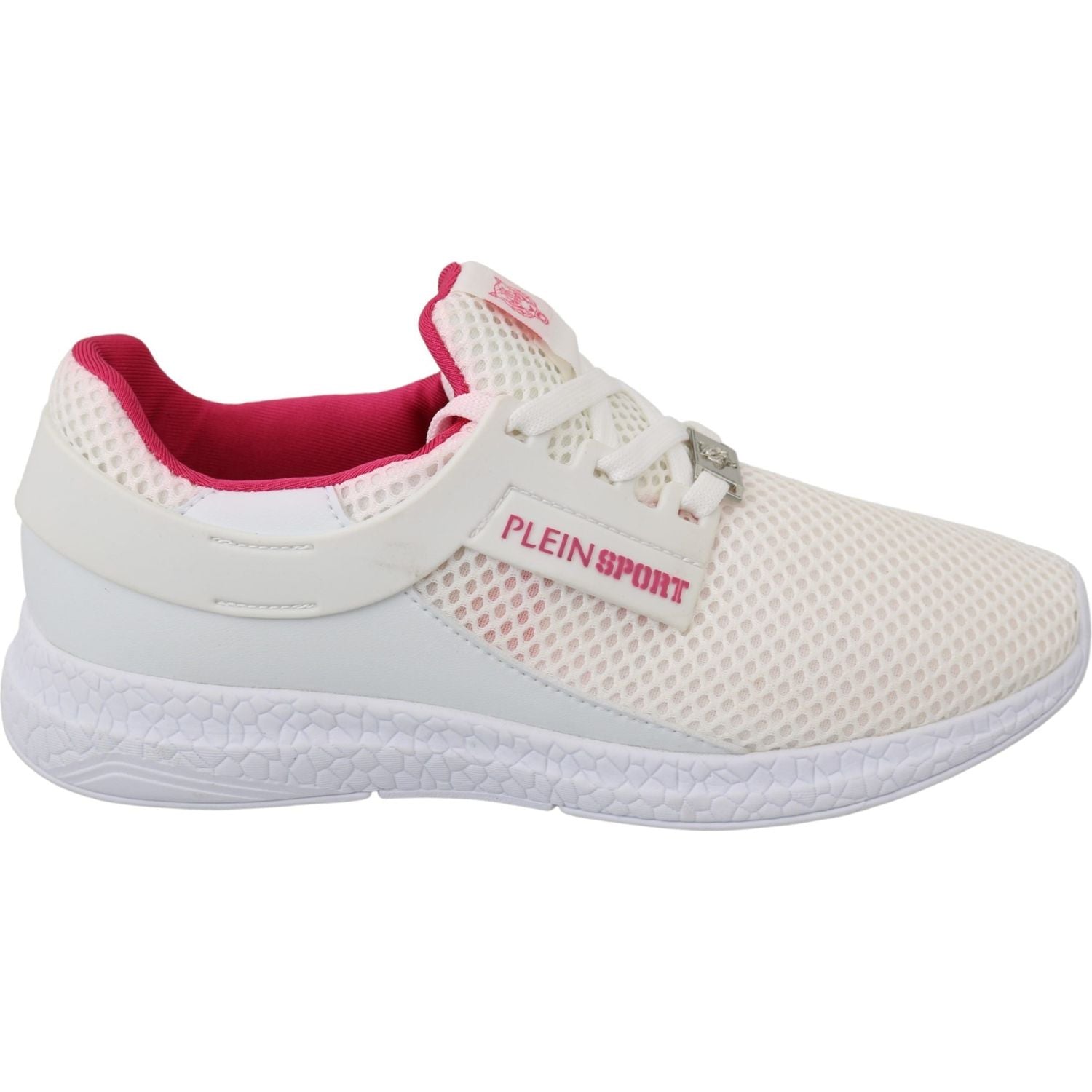 Philipp Plein White Pink Polyester Becky Sneakers Shoes