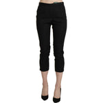 BENCIVENGA Elegant High Waist Skinny Cropped Pants Jeans & Pants BENCIVENGA Rosy Brown
