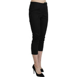 BENCIVENGA Elegant High Waist Skinny Cropped Pants Jeans & Pants BENCIVENGA Rosy Brown