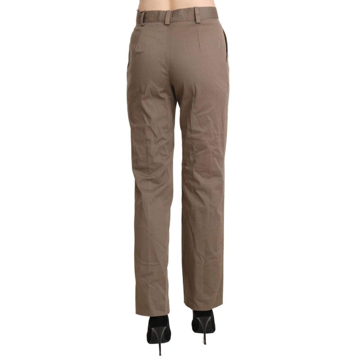BENCIVENGA Brown High Waist Straight Dress Trouser Pants PAN71342-42