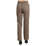 BENCIVENGA Brown High Waist Straight Dress Trouser Pants PAN71342-42