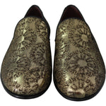 Dolce & Gabbana Gold Jacquard Flats Mens Loafers Shoes MV3488-39