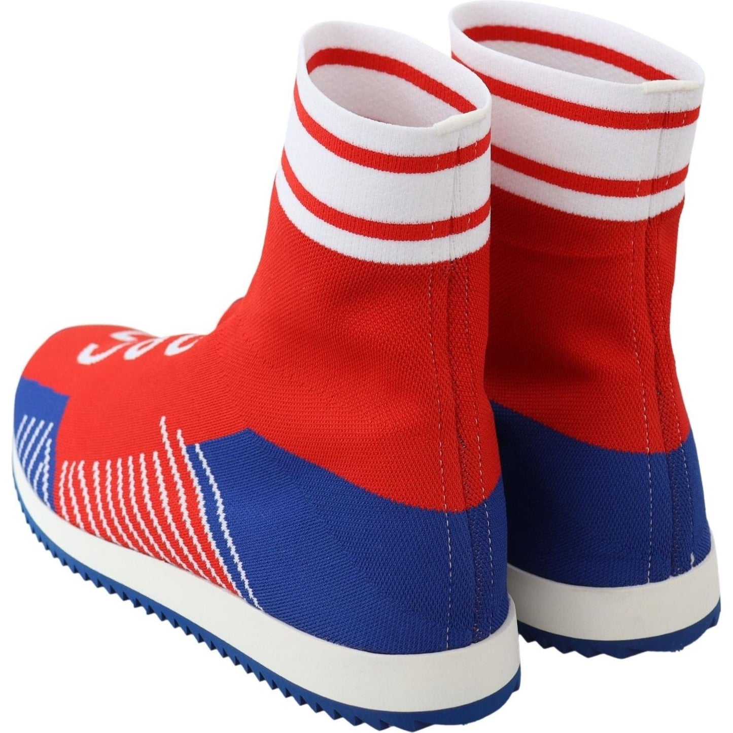 Dolce & Gabbana Blue Red Sorrento Logo Sneakers Socks Shoes MV3708-39