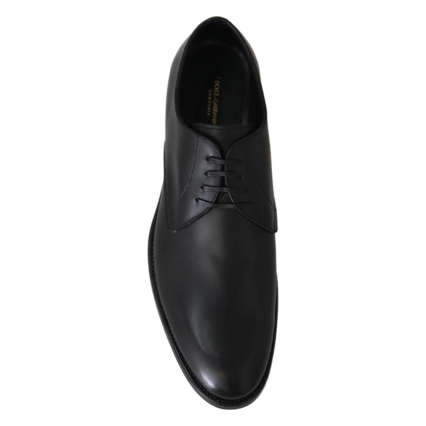 Dolce & Gabbana Black Leather SARTORIA Hand Made Shoes MV3734#
