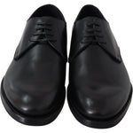 Dolce & Gabbana Black Leather SARTORIA Hand Made Shoes MV3734#