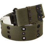 Ermanno Scervino Green 100% Cotton Rustic Bronze Buckle Belt BEL8001-85