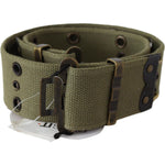 Ermanno Scervino Green 100% Cotton Rustic Bronze Buckle Belt BEL8001-85