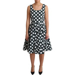 Dolce & Gabbana Green Polka Dotted Cotton A-Line Dress DR2794-40